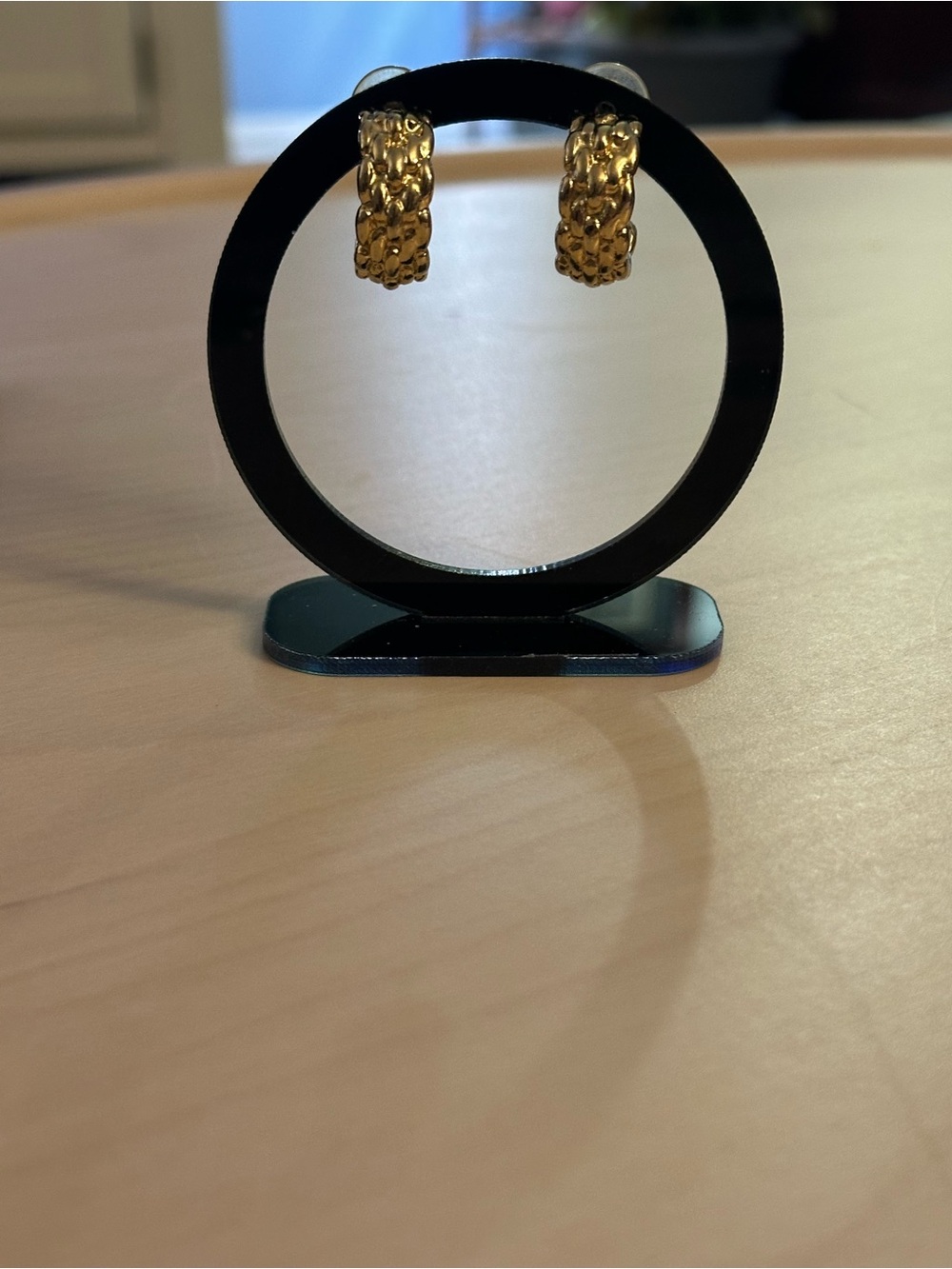 Gold-Tone Woven Textured Hoop Earrings